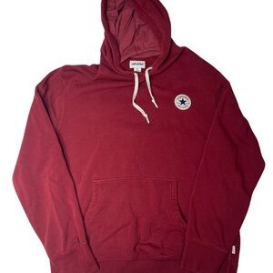 Converse Wine Red Hoodie with Drawstrings and Logo